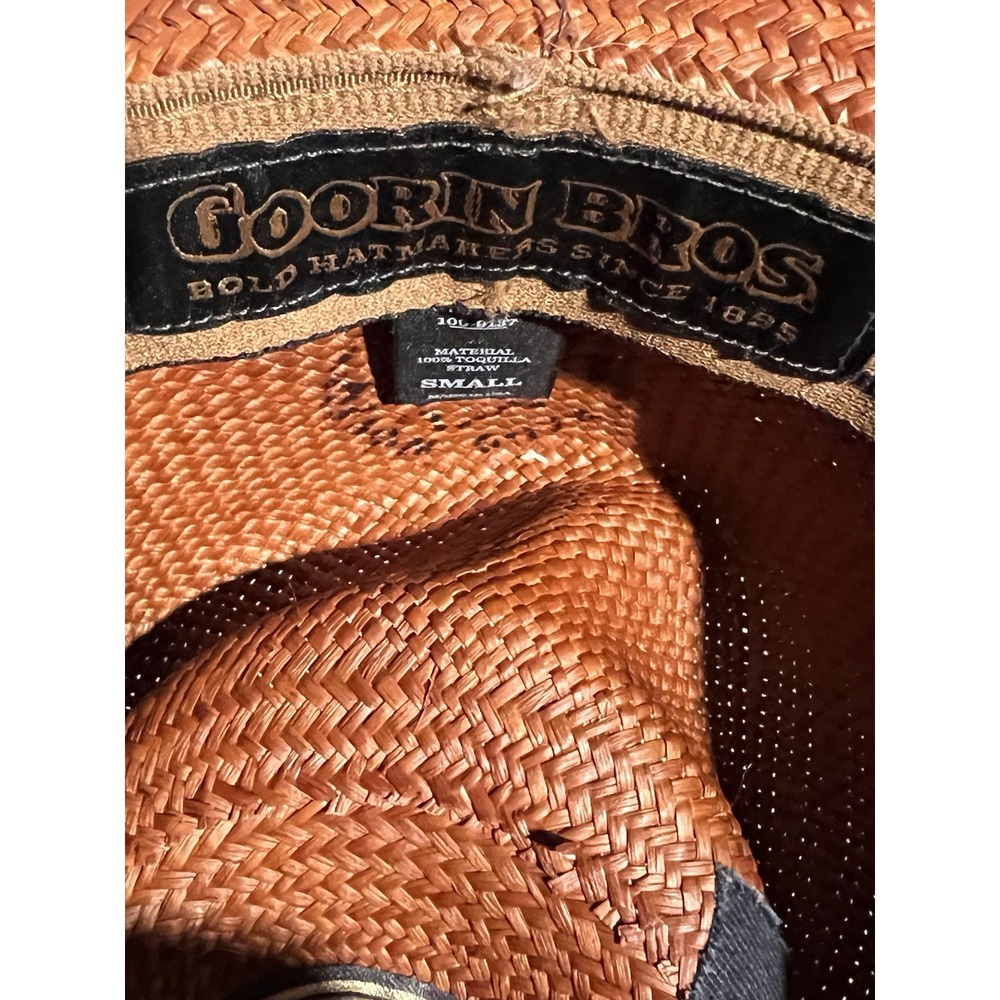 Goorin Bros Brown Straw Fedora with Black Band - Picture 7 of 7